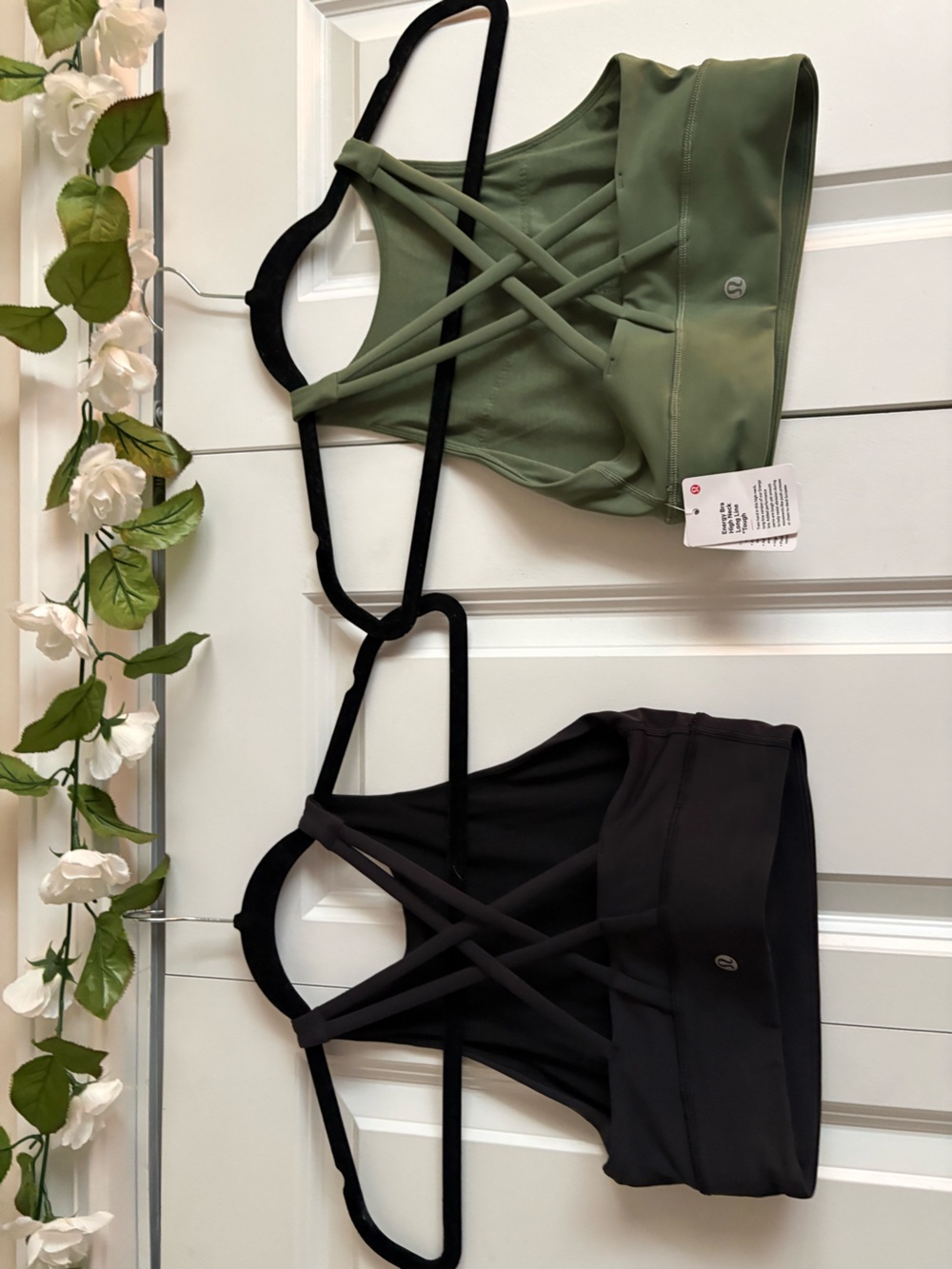 lululemon athletica Double-Strap Sports Bras in Olive Green and Black
